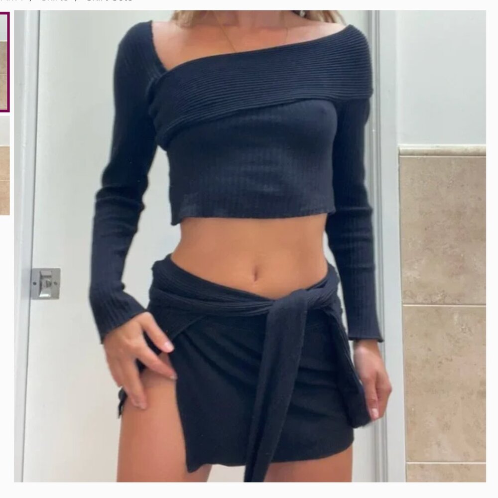 NTW $200 Sold Out | Are You Am black Mini Skirt I Wrap Up Skirt | Beach Cover Up